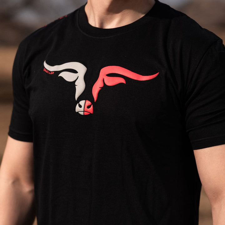 Limited Edition Premium Tee's - 3D - Black Mix Red Longhorn™