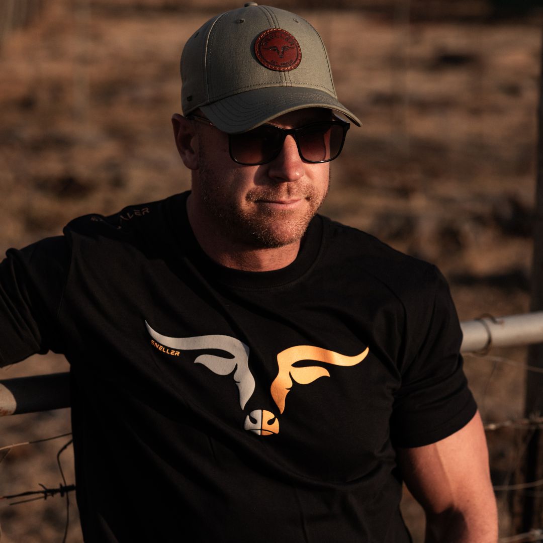 Limited Edition Premium Tee's - 3D - Black Mix Orange Longhorn™