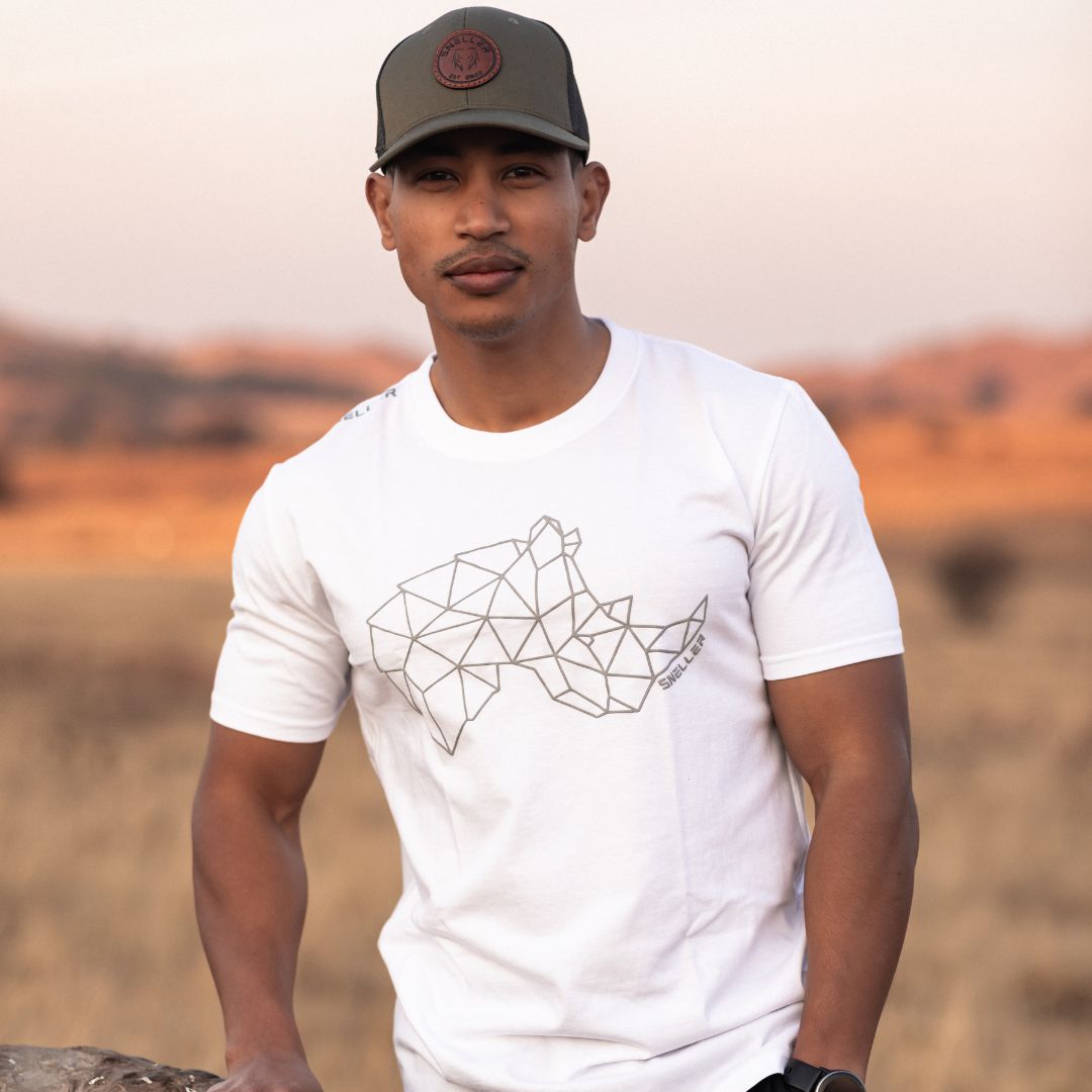 Limited Edition Premium Tee's - 3D - White Grey Outline Rhino™
