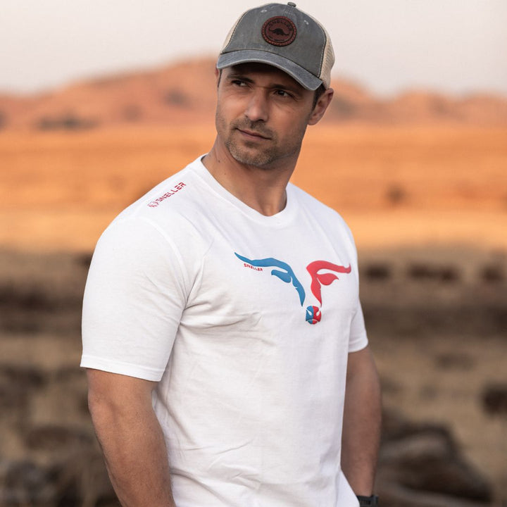 Limited Edition Premium Tee's - 3D - White Mix Red Longhorn™