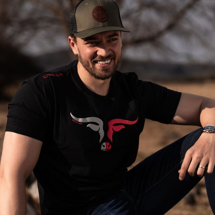Limited Edition Premium Tee's - 3D - Black Mix Red Longhorn™