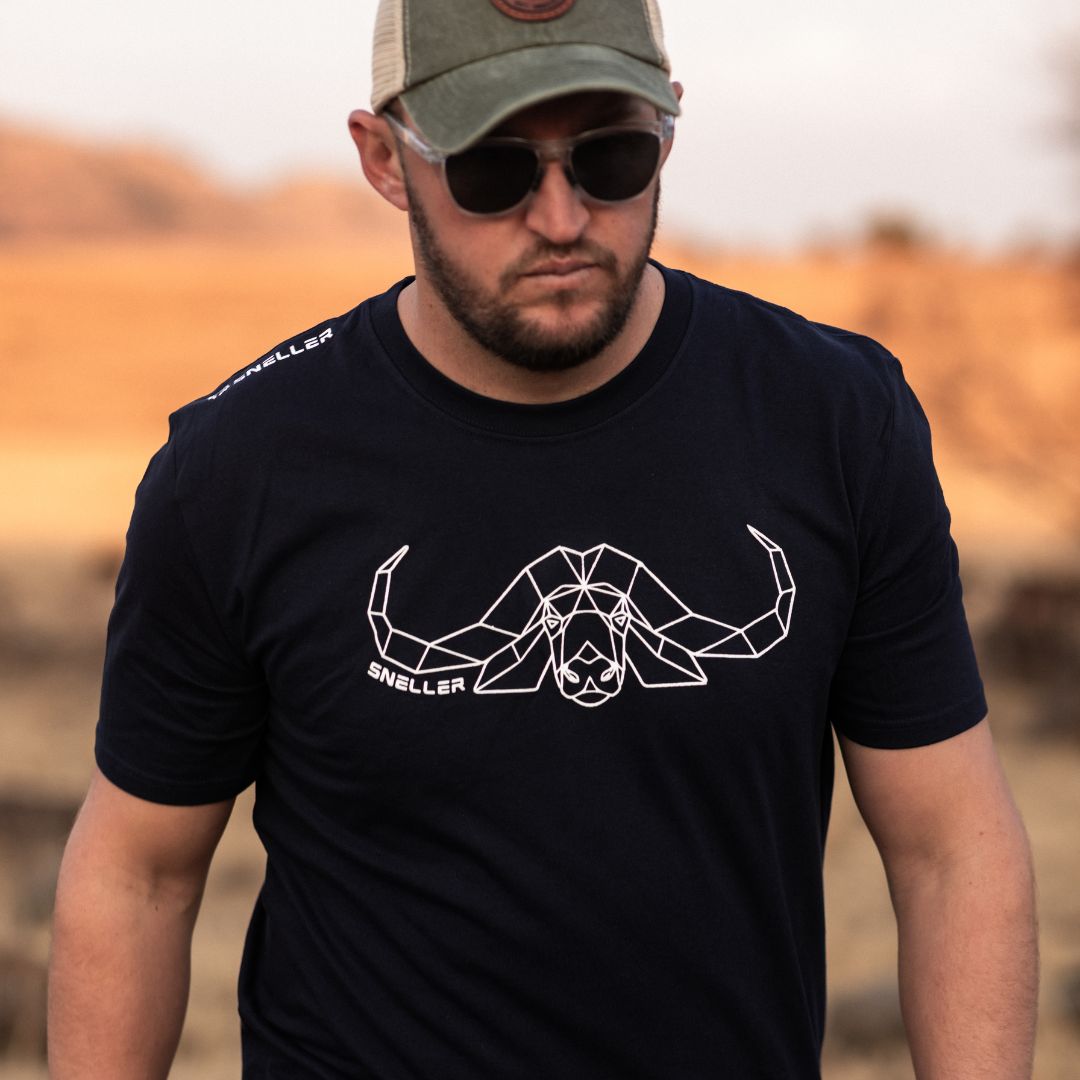 Limited Edition Premium Tee's - 3D - Navy White Buffalo Outline™