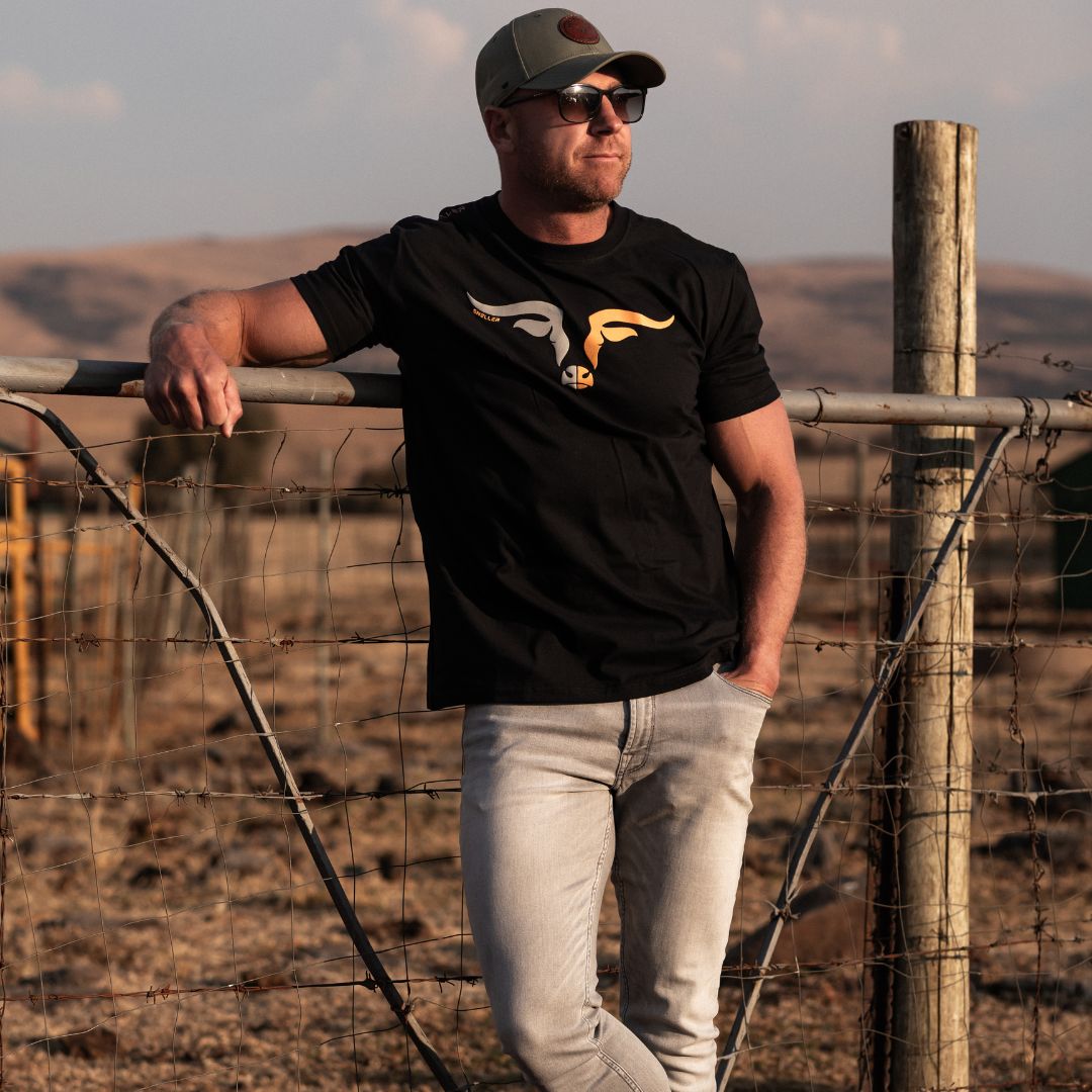 Limited Edition Premium Tee's - 3D - Black Mix Orange Longhorn™