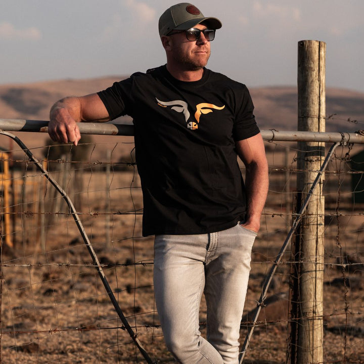 Limited Edition Premium Tee's - 3D - Black Mix Orange Longhorn™