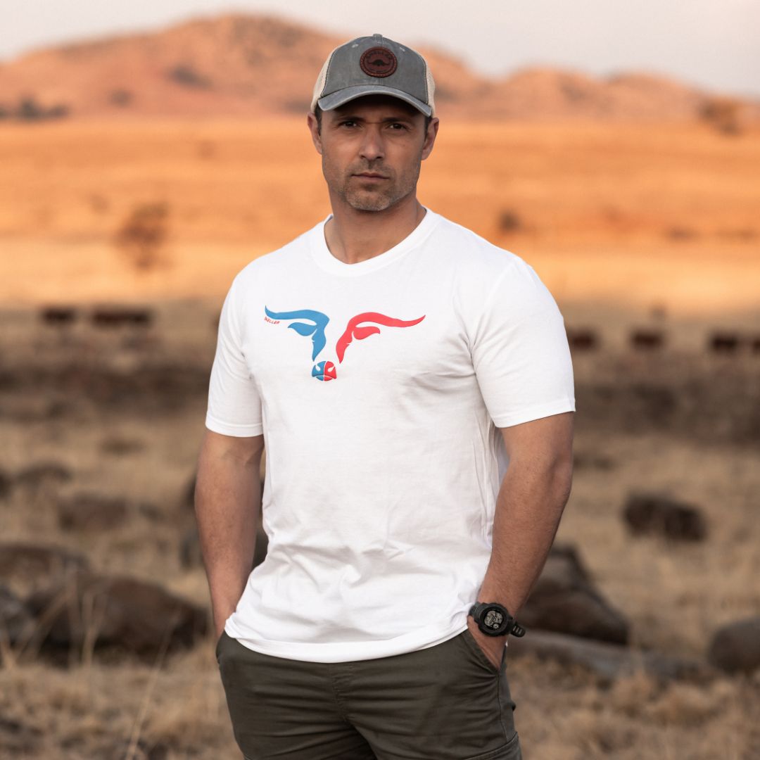Limited Edition Premium Tee's - 3D - White Mix Red Longhorn™