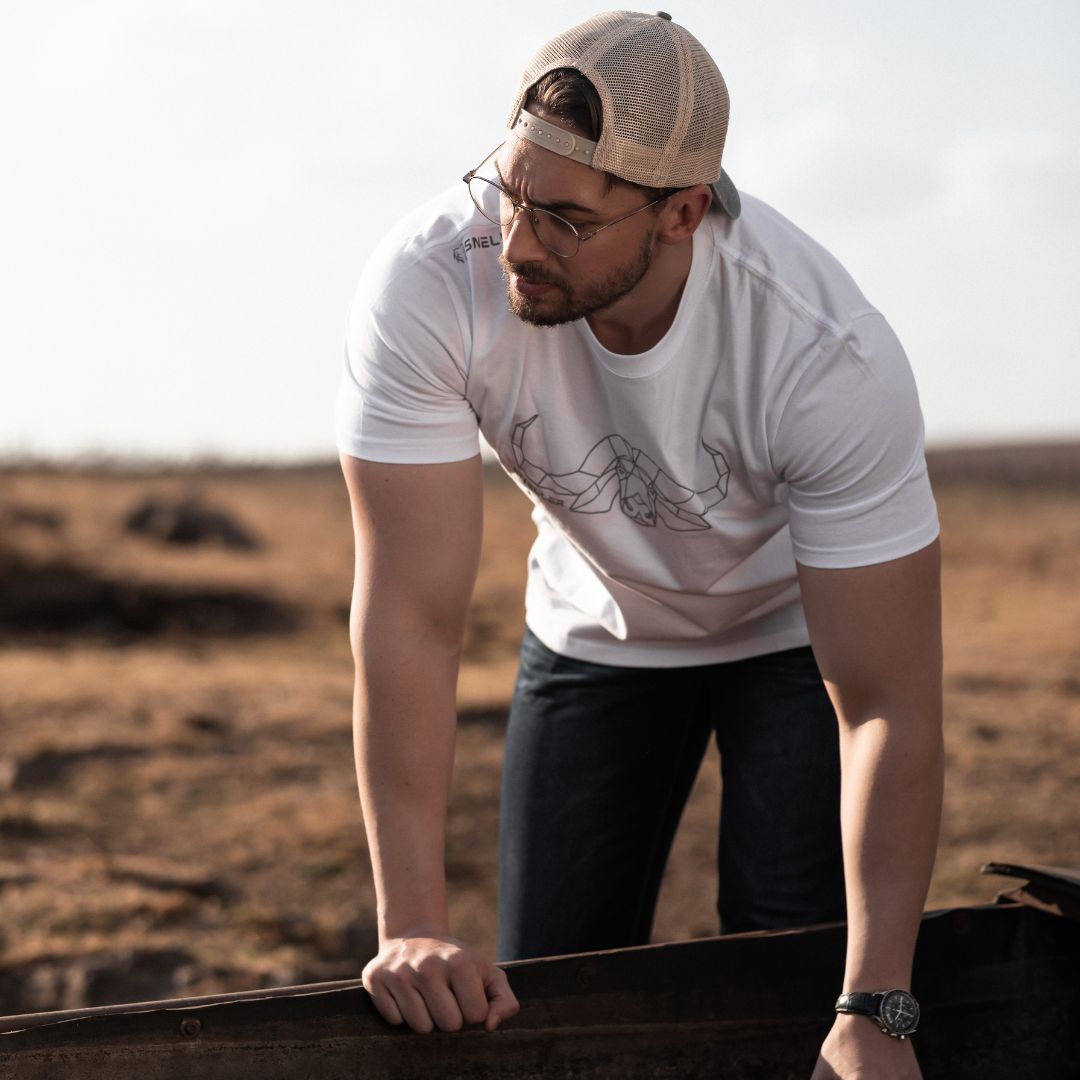 Limited Edition Premium Tee's - 3D - White Grey Outline Buffalo™