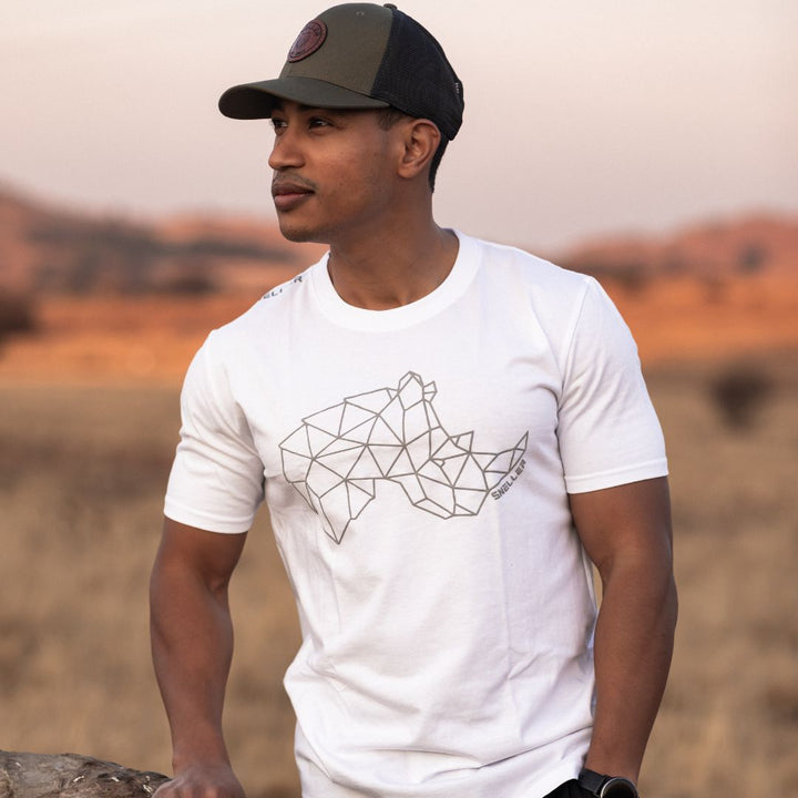 Limited Edition Premium Tee's - 3D - White Grey Outline Rhino™