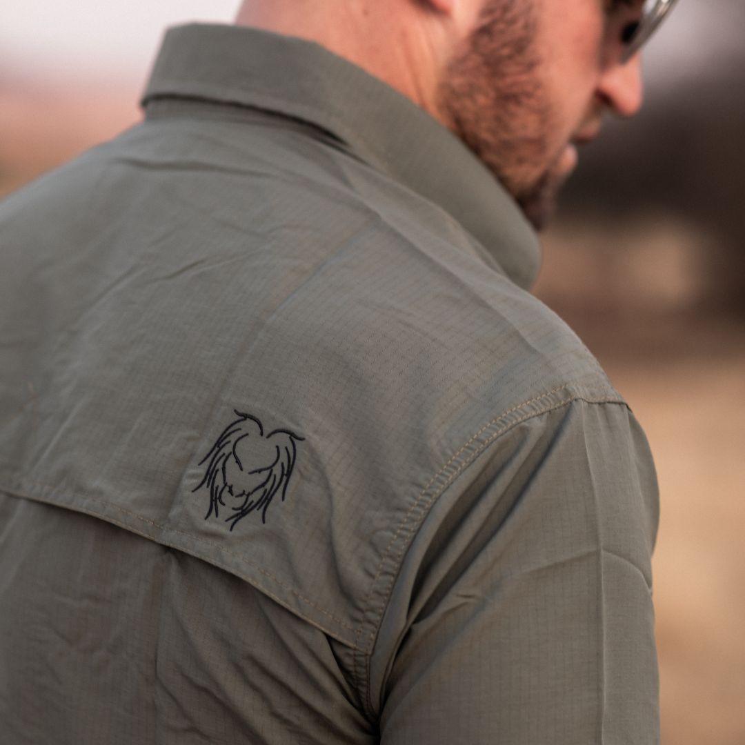 Ripstop Khaki Bush Shirt - Mens - Olive Edition