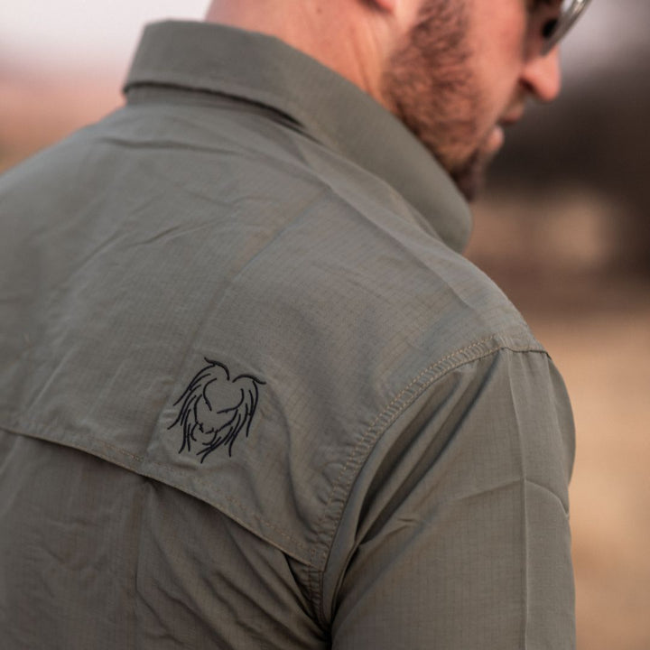 Ripstop Khaki Bush Shirt - Mens - Olive Edition