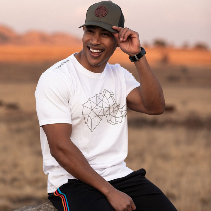 Limited Edition Premium Tee's - 3D - White Grey Outline Rhino™