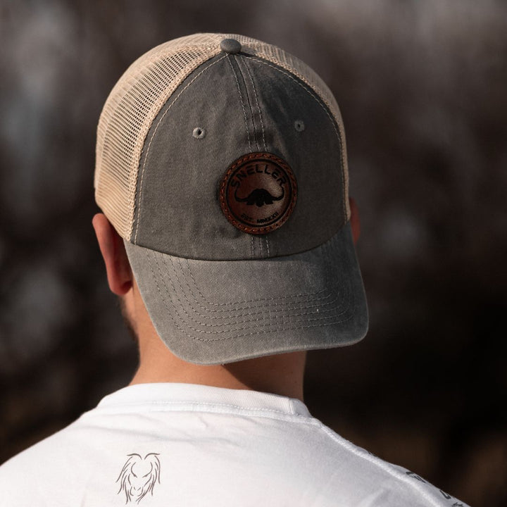 Max Wash Trucker Cap - Grey - Buffalo Leather Patch