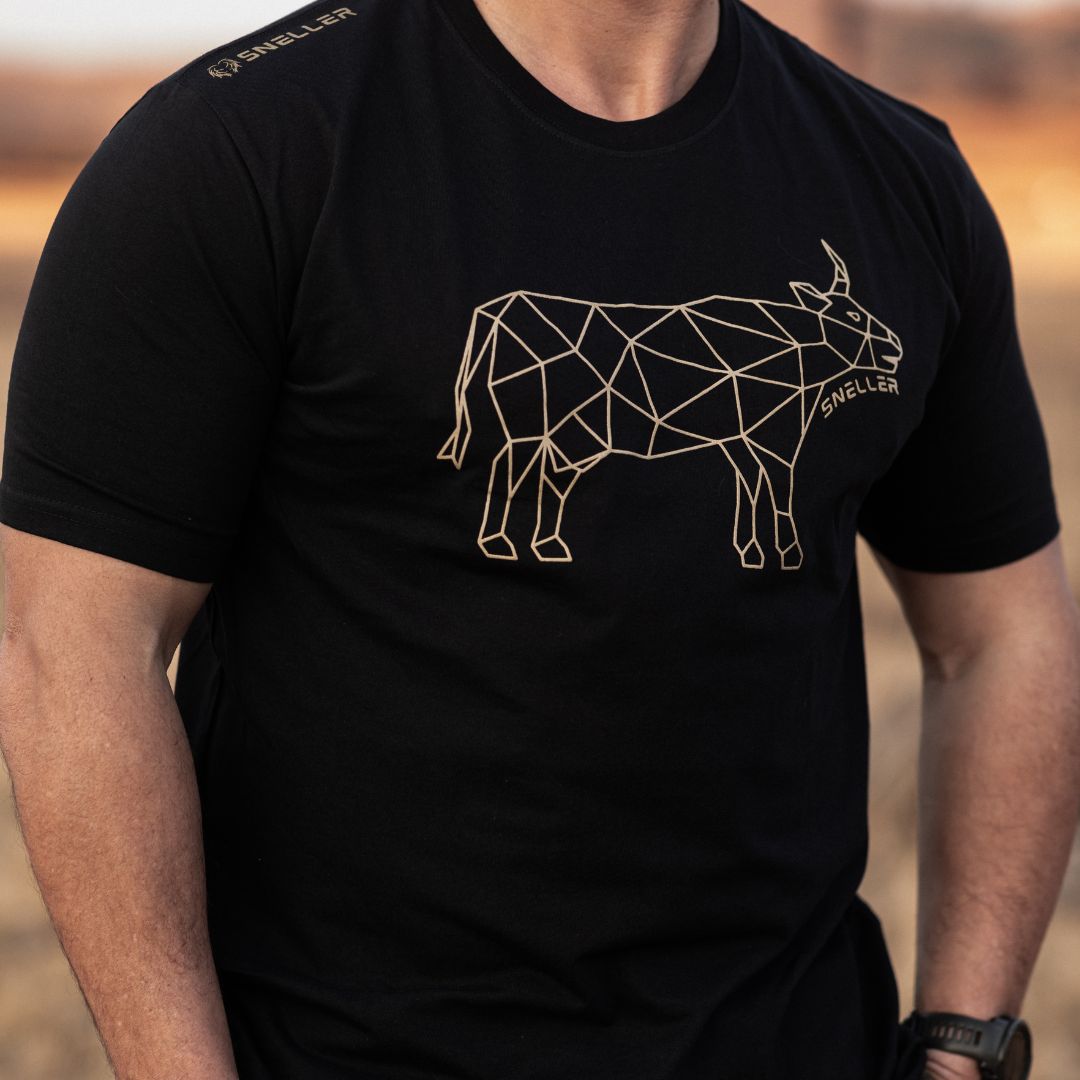 Limited Edition Premium Tee's - 3D - Gold Outline Cow™