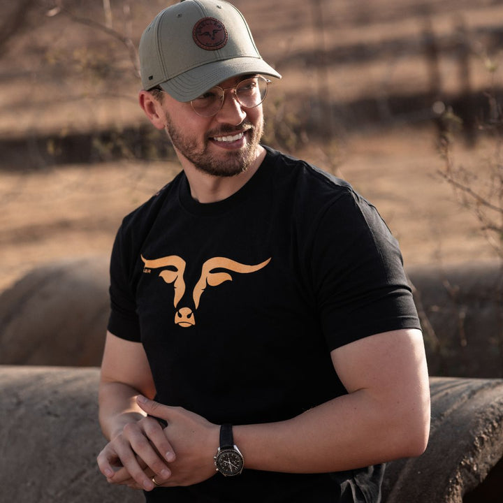 Sneller Premium Tee's - 3D - Orange on Black Longhorn™