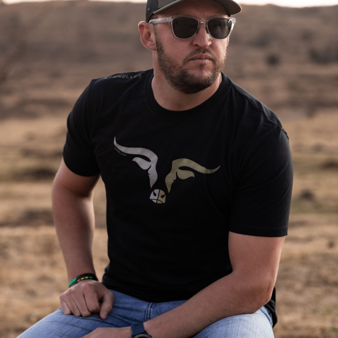 Limited Edition Premium Tee's - 3D - Black Mix Green Longhorn™