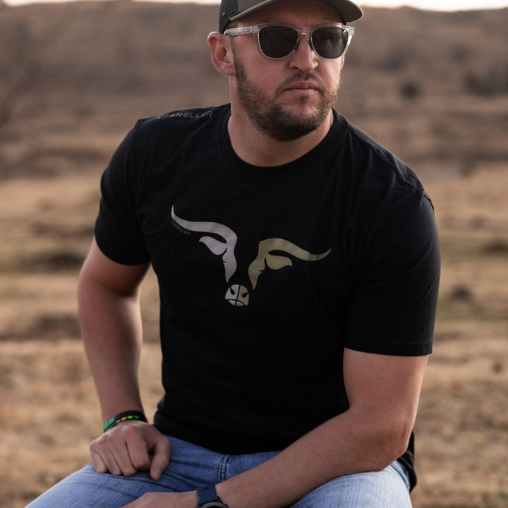 Limited Edition Premium Tee's - 3D - Black Mix Green Longhorn™