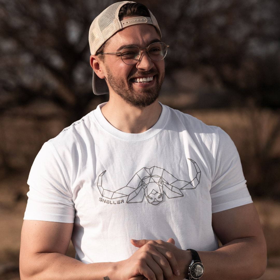 Limited Edition Premium Tee's - 3D - White Grey Outline Buffalo™
