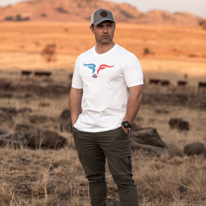 Limited Edition Premium Tee's - 3D - White Mix Red Longhorn™