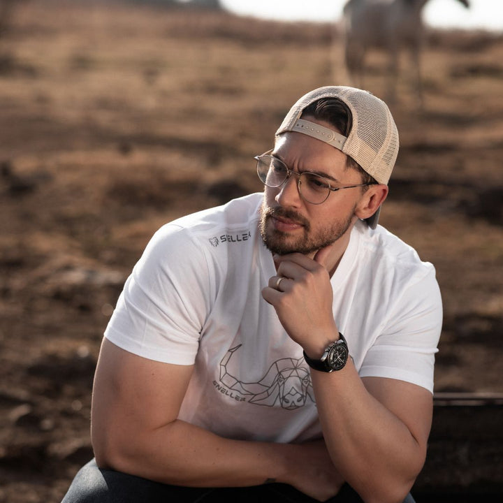 Limited Edition Premium Tee's - 3D - White Grey Outline Buffalo™