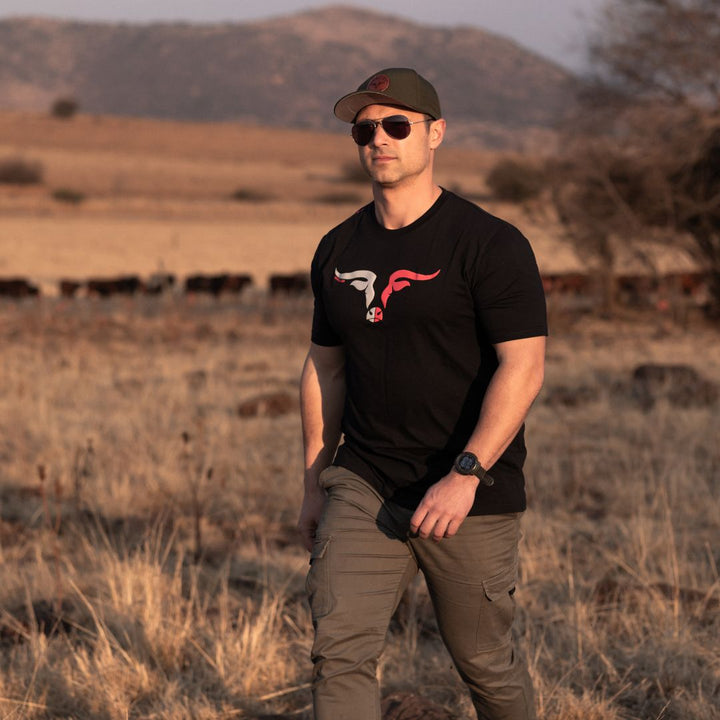 Limited Edition Premium Tee's - 3D - Black Mix Red Longhorn™