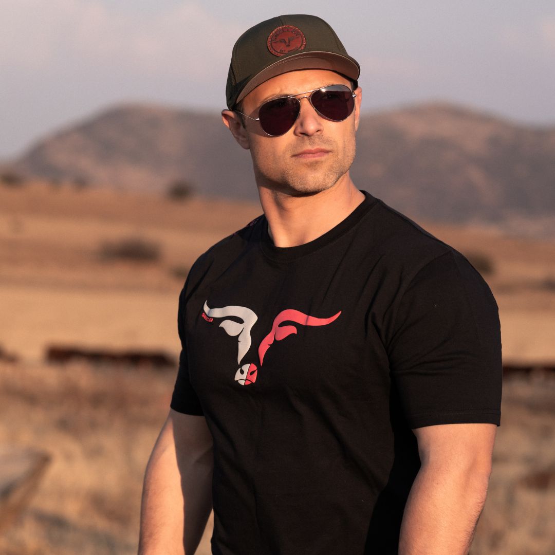 Premium Sneller Trucker Cap - Olive - Longhorn Leather Patch