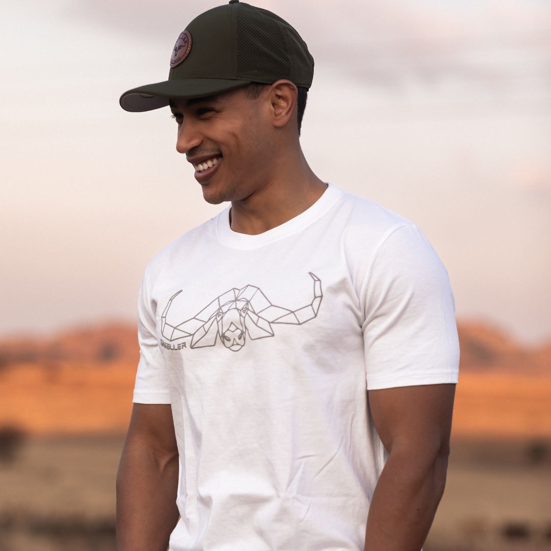 Limited Edition Premium Tee's - 3D - White Grey Outline Buffalo™