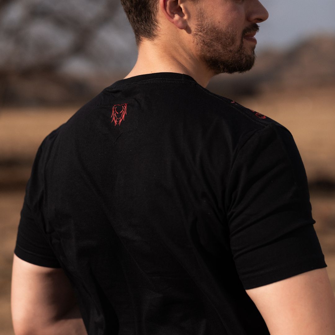 Limited Edition Premium Tee's - 3D - Black Mix Red Longhorn