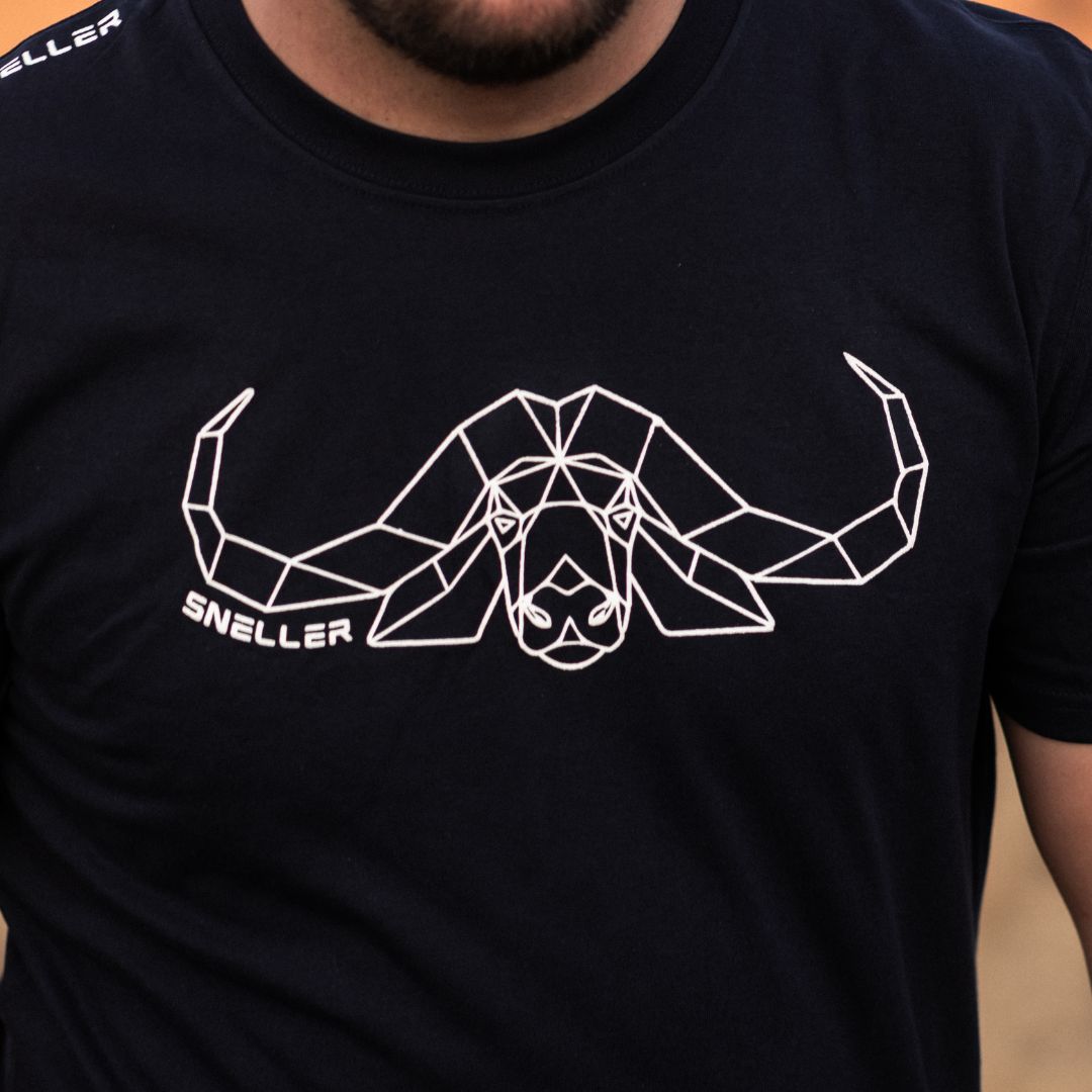 Limited Edition Premium Tee's - 3D - Navy White Buffalo Outline™