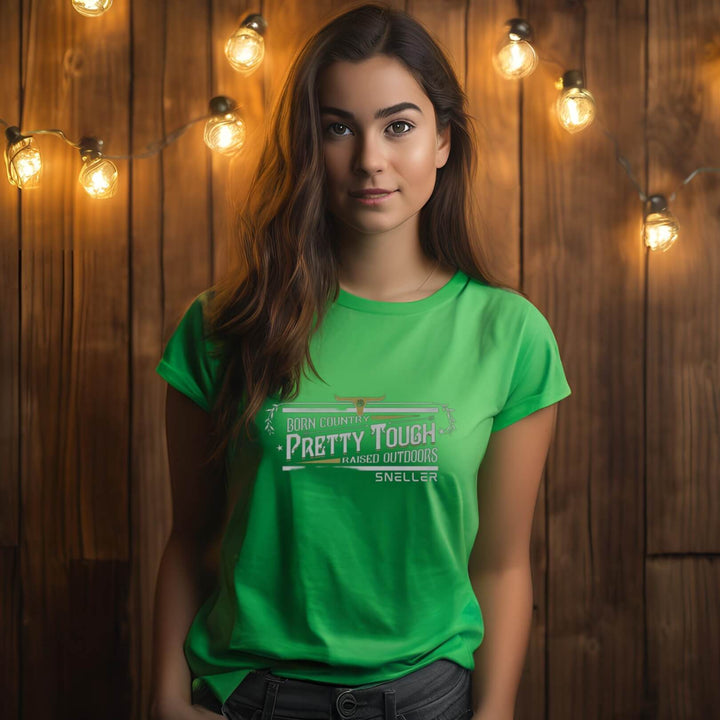 Sneller Premium Ladies Tee's - 3D - Green Pretty Tough™