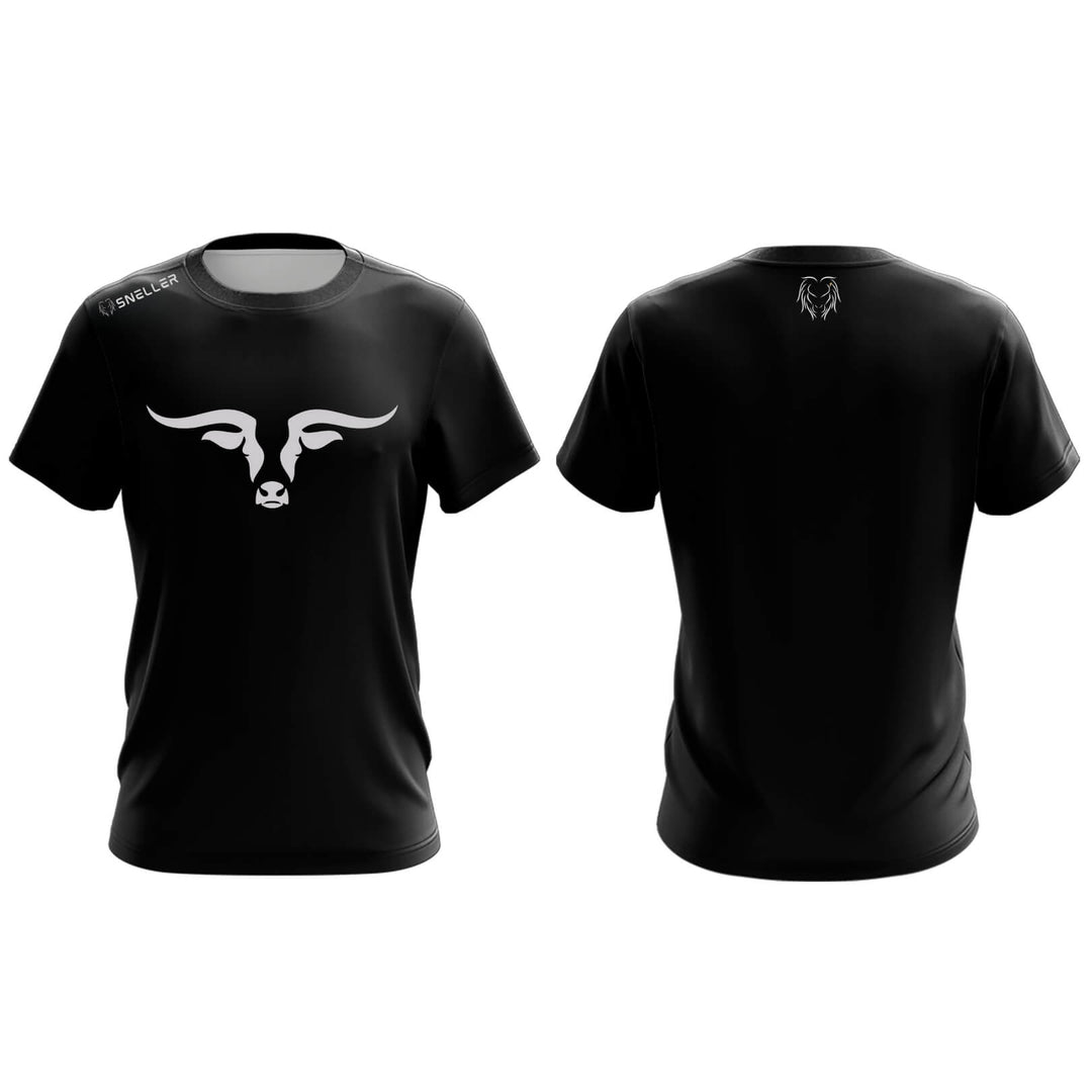 Sneller Premium Tee's - 3D - Longhorn - Grey On Black