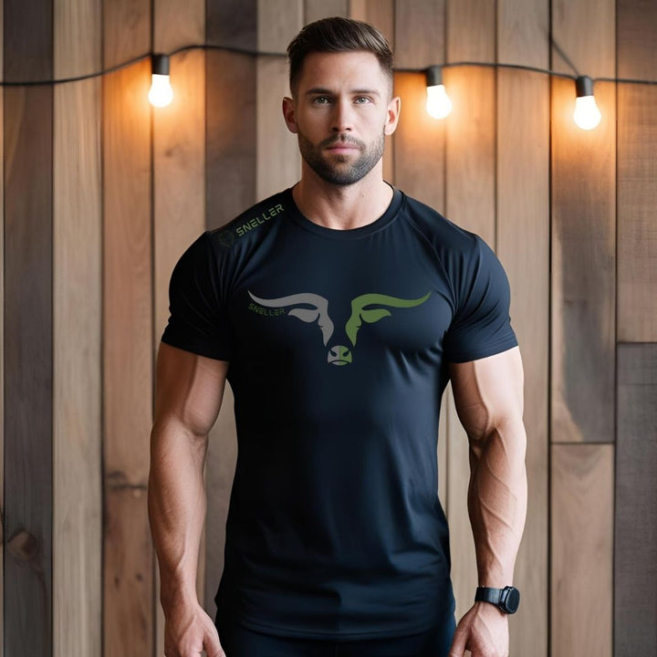 Limited Edition Premium Tee's - 3D - Black Mix Green Longhorn™