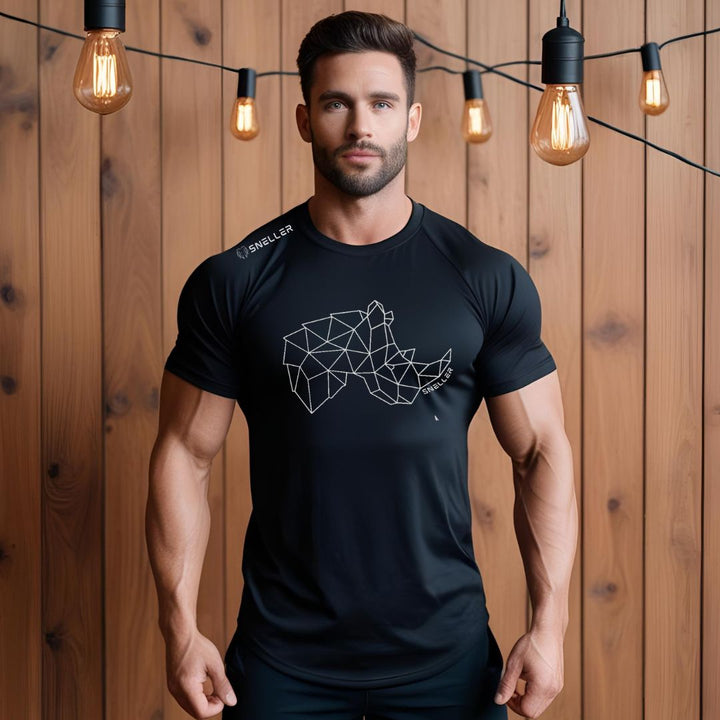 Limited Edition Premium Tee's - 3D - Black Grey Outline Rhino™