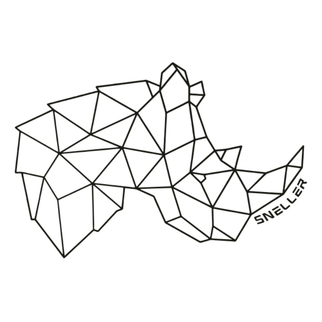 Limited Edition Premium Tee's - 3D - White Black Outline Rhino™
