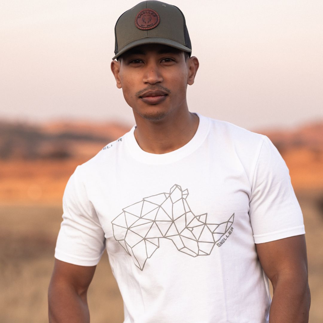 Limited Edition Premium Tee's - 3D - White Grey Outline Rhino™